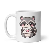 Image 3 of Love Letter Raccoon Valentine Mug Kawaii Coffee Cup Gift