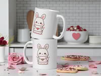 Image 2 of Love Letter Bunny Valentine Mug Kawaii Rabbit Coffee Cup Gift