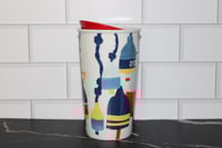 Image 4 of Starbucks 2016 MAINE State Lidded Ceramic Travel Tumbler Buoys EUC