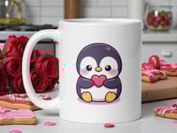 Image 1 of Kawaii Penguin Valentine Mug: Coffee Cup Gift