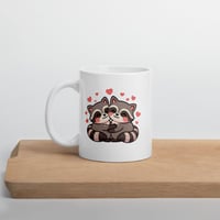 Image 4 of Kawaii Raccoon Couple Mug - Valentine's Day Gift