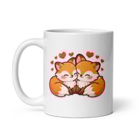 Image 3 of Kawaii Fox Couple Mug, Valentine's Day Gift