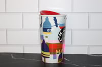 Image 5 of Starbucks 2016 MAINE State Lidded Ceramic Travel Tumbler Buoys EUC