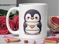 Image 1 of Love Letter Penguin Valentine Mug Kawaii Coffee Cup Gift