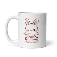 Image 3 of Love Letter Bunny Valentine Mug Kawaii Rabbit Coffee Cup Gift