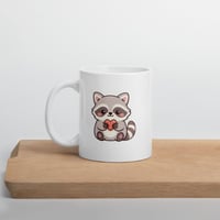 Image 4 of Kawaii Raccoon Valentine Mug, Coffee Cup Gift