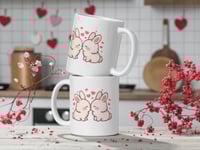 Image 2 of Kawaii Bunny Couple Mug, Rabbit Valentine's Day Gift