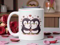 Image 1 of Kawaii Penguin Couple Mug - Valentine's Day Gift