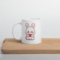 Image 4 of Kawaii Bunny Valentine Mug, Rabbit Coffee Cup