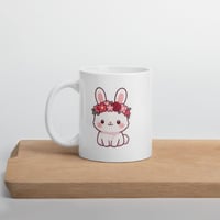 Image 4 of Kawaii Bunny Mug with Valentine Flower Crown
