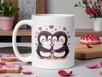 Image 2 of Kawaii Penguin Couple Mug - Valentine's Day Gift