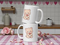 Image 2 of Kawaii Bear Valentine Mug, Coffee Cup Gift