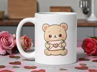 Image 1 of Love Letter Bear Valentine Mug Kawaii Bear Coffee Cup Gift