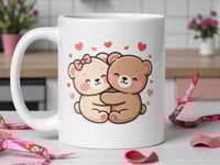Image 1 of Kawaii Teddy Bear Couple Mug - Valentine's Day Gift