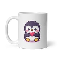 Image 3 of Kawaii Penguin Valentine Mug: Coffee Cup Gift