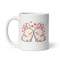 Image 3 of Kawaii Bunny Couple Mug, Rabbit Valentine's Day Gift