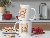 Image 2 of Love Letter Bear Valentine Mug Kawaii Bear Coffee Cup Gift