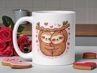 Image 1 of Kawaii Sloth Couple Mug - Valentine's Day Gift