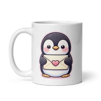Image 3 of Love Letter Penguin Valentine Mug Kawaii Coffee Cup Gift