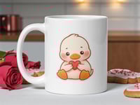 Image 1 of Kawaii Duck Valentine Mug: Sweet Heart Gift