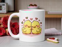 Image 1 of Kawaii Duck Couple Mug - Valentine's Day Gift