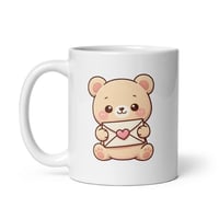 Image 3 of Love Letter Bear Valentine Mug Kawaii Bear Coffee Cup Gift