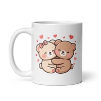 Image 3 of Kawaii Teddy Bear Couple Mug - Valentine's Day Gift