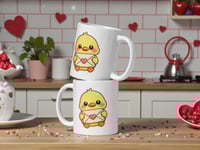 Image 2 of Kawaii Duck Valentine's Day Mug, Love Letter Coffee Cup