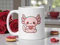 Image 1 of Kawaii Axolotl Valentine's Day Coffee Mug
