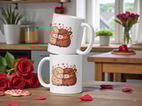 Image 2 of Kawaii Highland Cow Couple Mug, Valentine's Day Gift