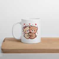 Image 4 of Kawaii Teddy Bear Couple Mug - Valentine's Day Gift