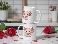 Image 2 of Kawaii Axolotl Valentine's Day Coffee Mug