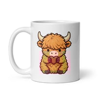 Image 3 of Kawaii Highland Cow Valentine Mug, Coffee Cup Gift