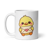 Image 3 of Kawaii Duck Valentine's Day Mug, Love Letter Coffee Cup
