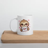 Image 4 of Kawaii Sloth Valentine Mug: Love Letter Coffee Cup
