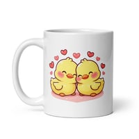 Image 3 of Kawaii Duck Couple Mug - Valentine's Day Gift