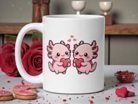 Image 1 of Kawaii Axolotl Couple Mug, Valentine's Day Gift