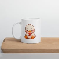 Image 4 of Kawaii Duck Valentine Mug: Sweet Heart Gift