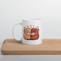 Image 4 of Kawaii Highland Cow Couple Mug, Valentine's Day Gift