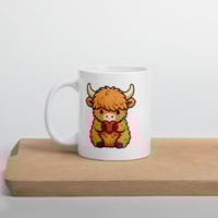 Image 4 of Kawaii Highland Cow Valentine Mug, Coffee Cup Gift