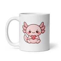 Image 3 of Kawaii Axolotl Valentine's Day Coffee Mug