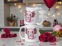 Image 2 of Kawaii Axolotl Mug: Valentine's Day Love Letter Coffee Cup