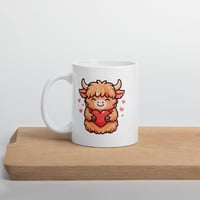 Image 4 of Kawaii Highland Cow Mug, Valentine's Day Coffee Cup
