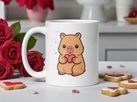 Image 1 of Kawaii Capybara Valentine's Day Coffee Mug