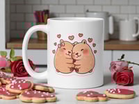 Image 1 of Kawaii Capybara Couple Mug, Valentine's Day Gift