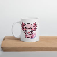 Image 4 of Kawaii Axolotl Mug: Valentine's Day Love Letter Coffee Cup
