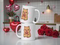 Image 2 of Kawaii Capybara Valentine's Day Coffee Mug