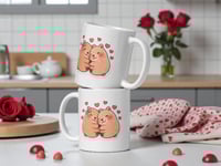 Image 2 of Kawaii Capybara Couple Mug, Valentine's Day Gift