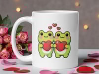 Image 1 of Kawaii Frog Couple Mug - Valentine's Day Gift