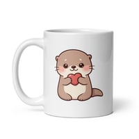 Image 3 of Kawaii Otter Valentine's Day Mug, Coffee Cup Gift